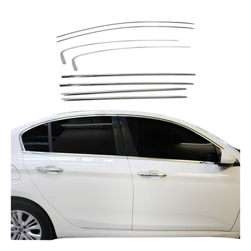 Fensterleisten Zierleisten für Fiat Tipo 2016-2025 Edelstahl Chrom 8tlg