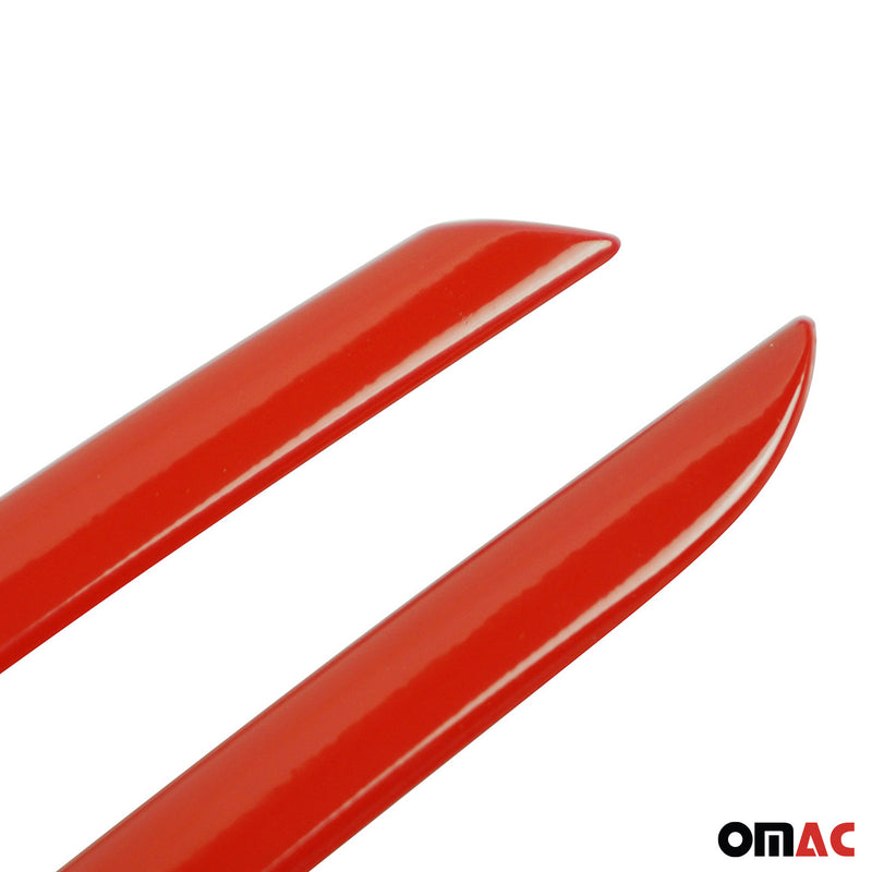 Kühlergrill Leisten Grillleisten für Renault Clio 2012-2019 Edelstahl Rot 2tlg