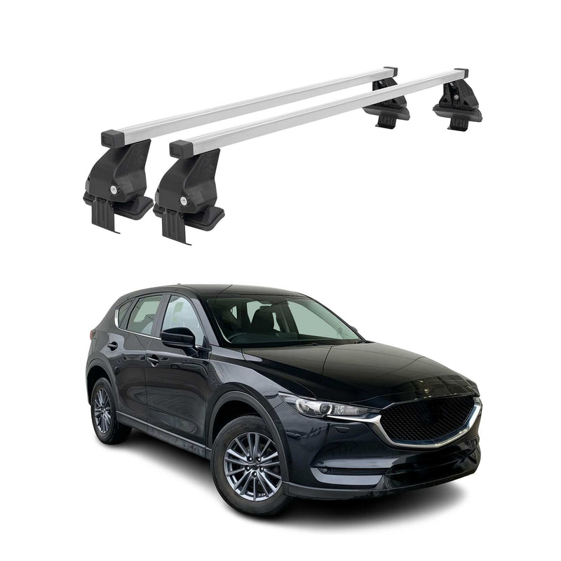 Menabo Dachträger Grundtäger für Mazda CX-5 2017-2025 50kg Stahl Silber 2 tlg