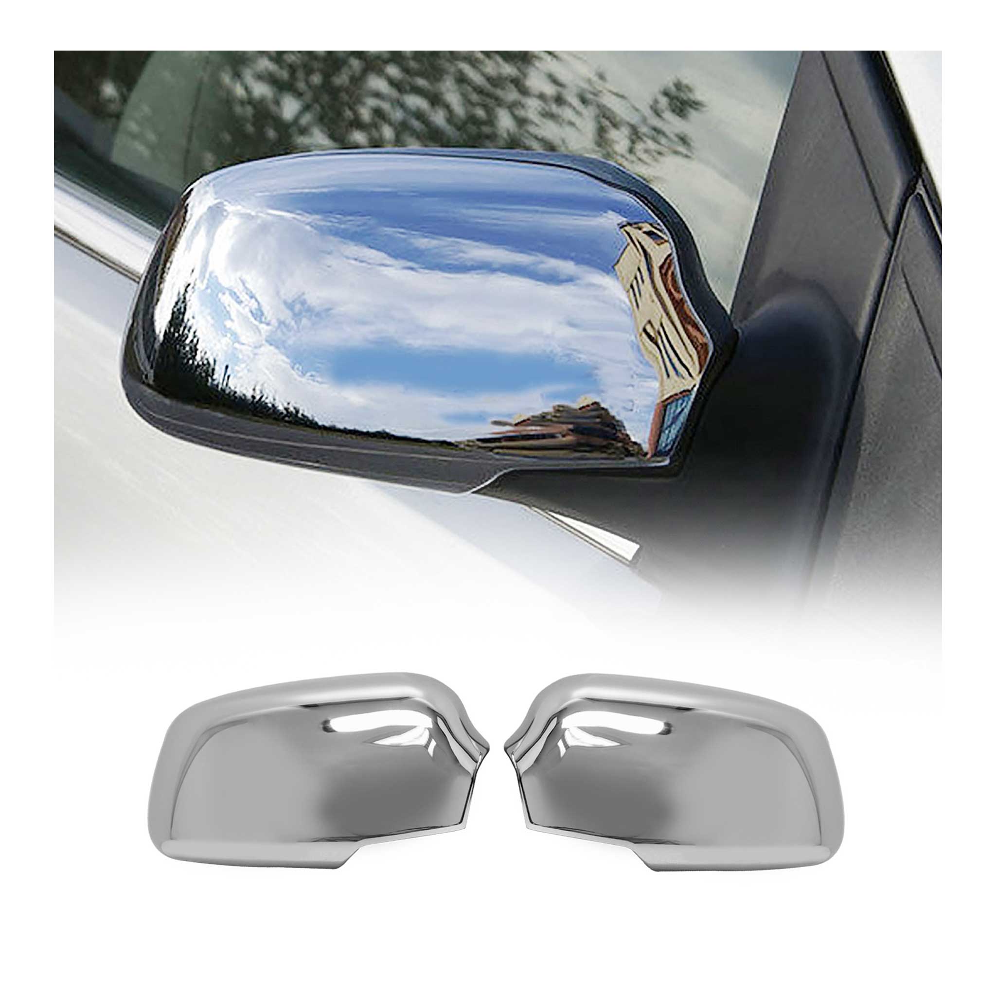 Spiegelkappen für Ford Focus C-MAX Focus mk2 Mondeo mk3 Chrom ABS Silber