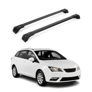 Aluminium Dachträger Gepäckträger für Seat Ibiza Kombi 2012-2017 Schwarz 2x