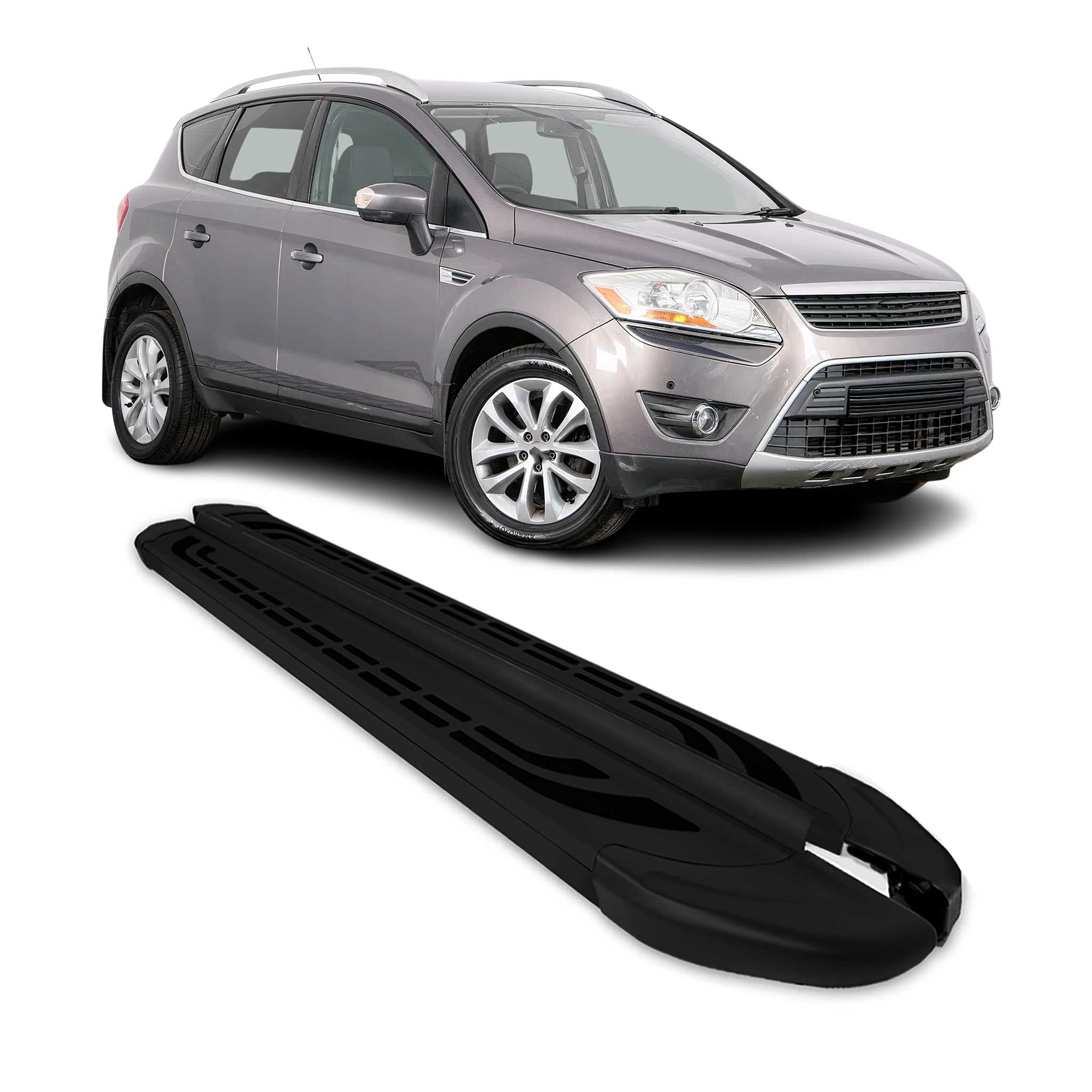 Trittbretter Seitenschweller Seitenbretter für Ford Kuga I 2008-2012 Alu Schwarz