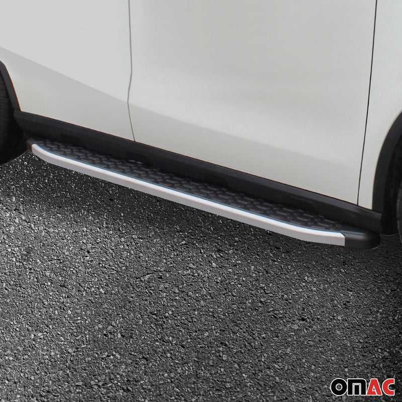 Alu Trittbretter Seitenschweller für VW Amarok DoubleCab 2010-2022 Schwarz Grau