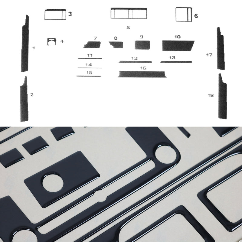 Innenraum Dekor Cockpit für Opel Vectra 1988-1995 Piano Schwarz Optik 18tlg