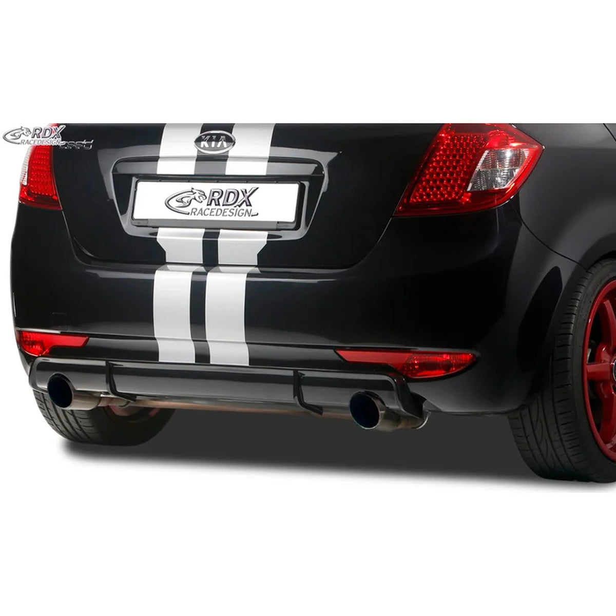RDX Heckschürzenansatz Diffuser für Kia Ceed ED HB 2007-2012 ABS Schwarz TÜV