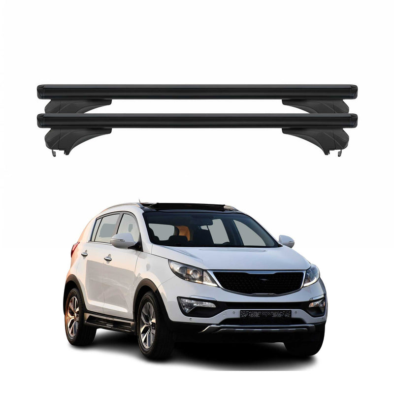 Menabo Dachträger Grundtäger für KIA Sportage SL 2010-2016 Aluminium Schwarz 2x
