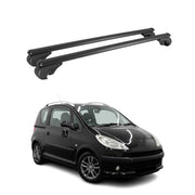 Dachträger Grundträger für Peugeot 1007 2004-2009 TÜV Aluminium Schwarz 2tlg
