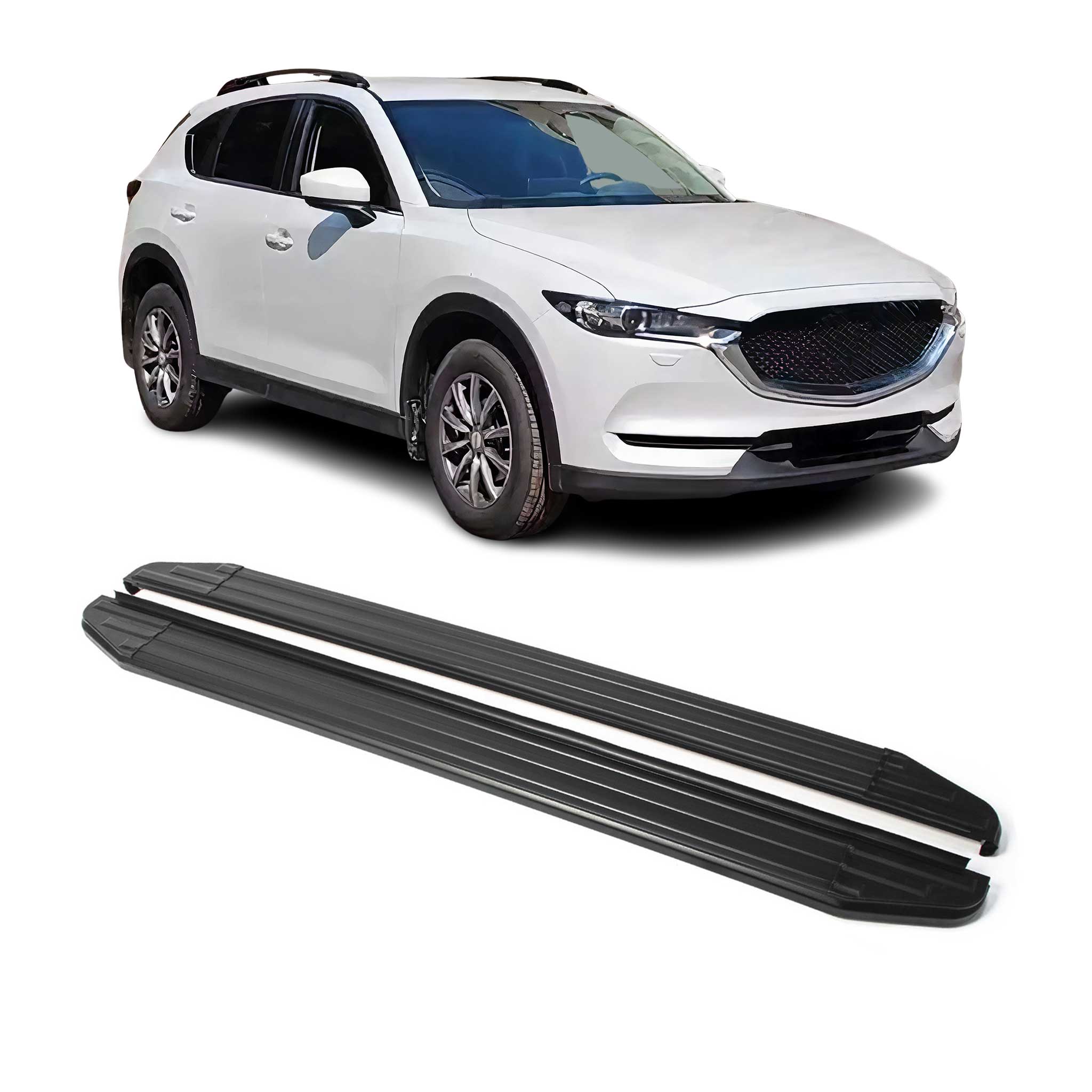 Trittbretter Seitenschweller für Mazda CX-5 2017-2024 Alu Schwarz ABE