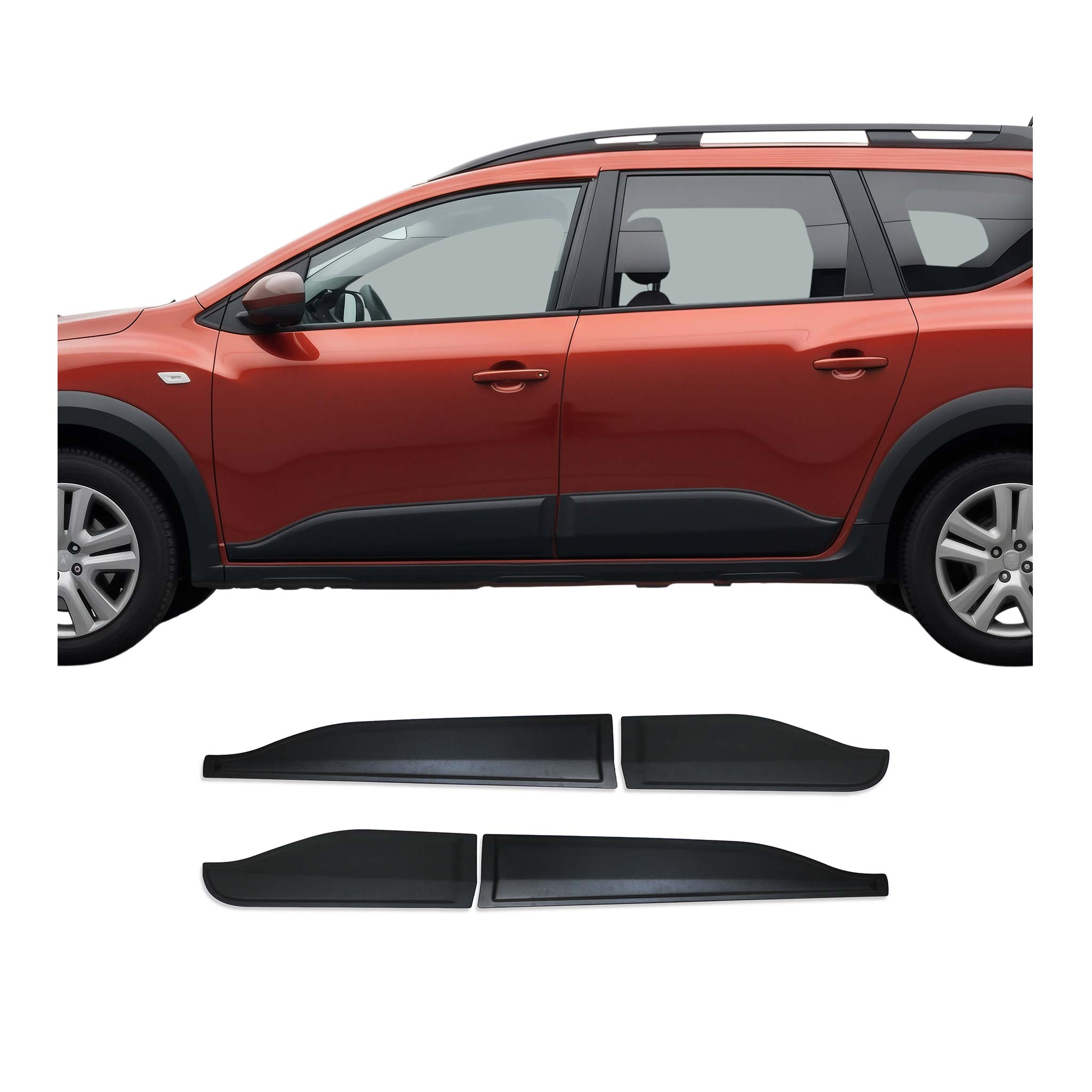 Türschutzleisten Seitenschutz für Dacia Jogger 2022-2026 ABS Schwarz 4tlg