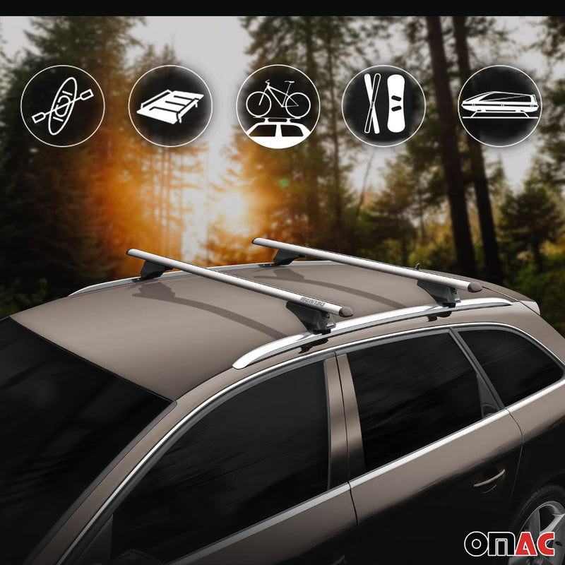 Menabo Dachträger für Mitsubishi Outlander PHEV 2014-2018 Aluminium Grau