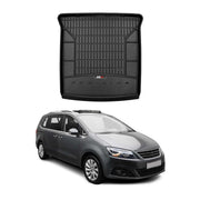OMAC Gummi Kofferraumwanne für Seat Alhambra 2010-2020 Klappbare 3.Reihe Schwarz