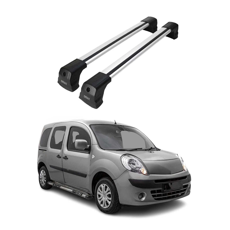 Dachträger Grundtäger für Renault Kangoo mk2 2007-2021 75kg Alu Grau 2 tlg