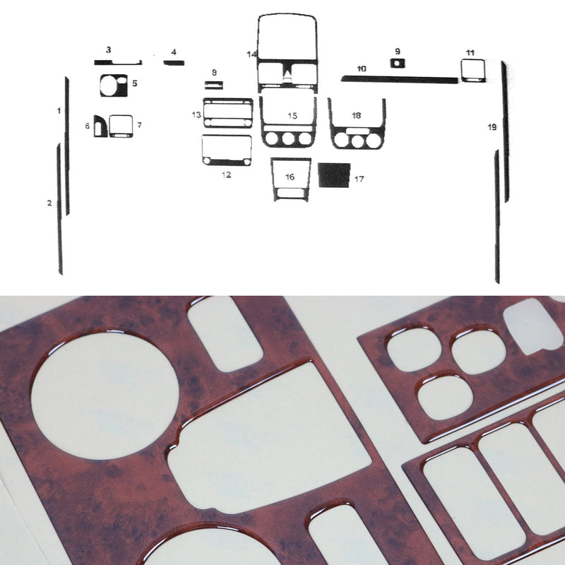 Innenraum Dekor Cockpit für VW Golf 2003-2008 Wurzelholz Optik 19tlg