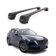 Dachträger Grundträger für Mazda CX-9 II 2016-2024 Aluminium 75kg Schwarz 2tlg