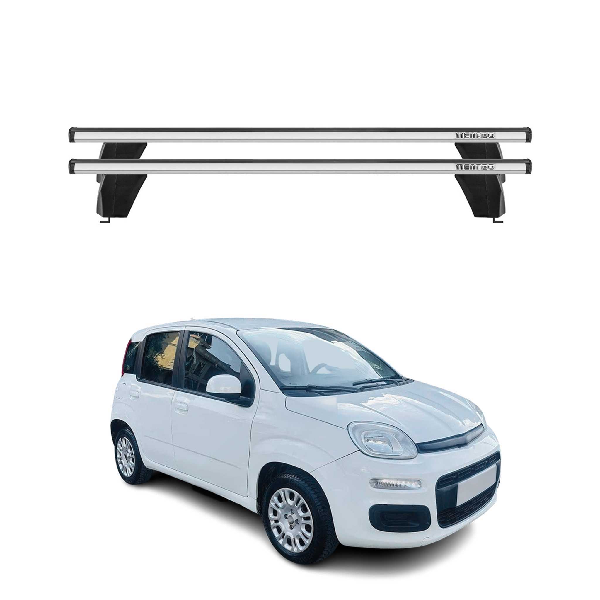Menabo Dachträger Grundtäger für Fiat Panda 2012-2026 75kg Alu Silber 2 tlg