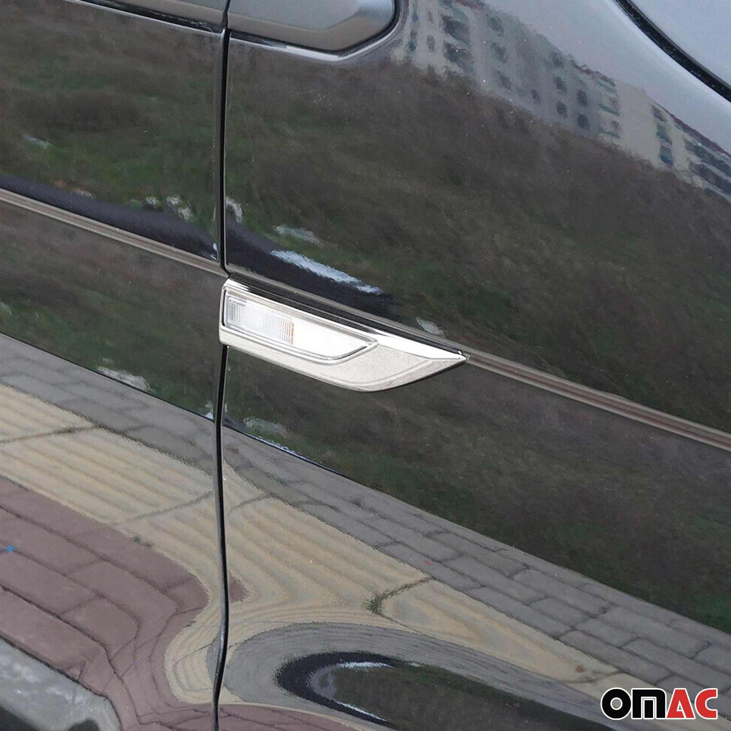 Blinkerrahmen Signalblende Blinker Umrandung für VW Caddy 2015-2020 Chrom Matt