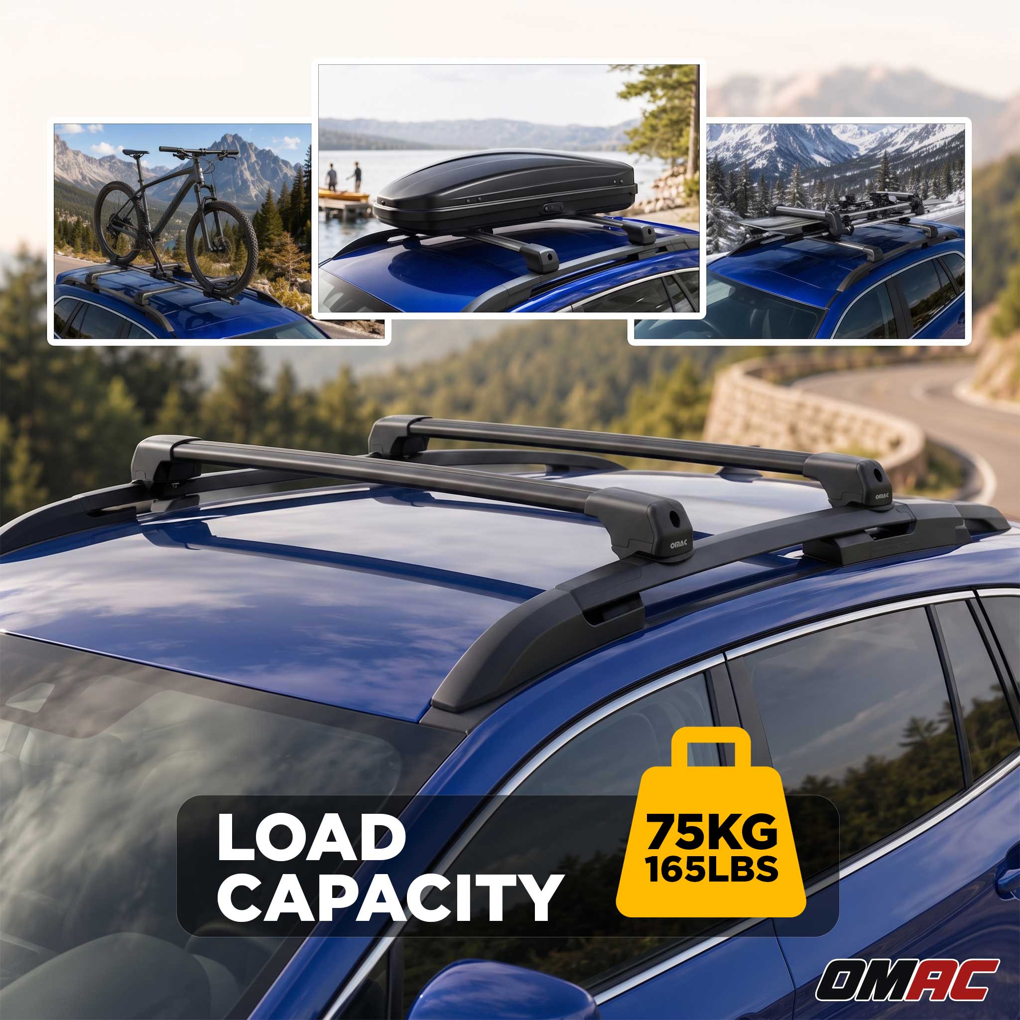 Dachträger Grundträger für Volvo XC90 I 2003-2014 Aluminium 75kg Schwarz 2tlg