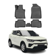 OMAC Gummimatten Fußmatten für Ssangyong Tivoli 2015-2021 TPE Matten Schwarz 4x