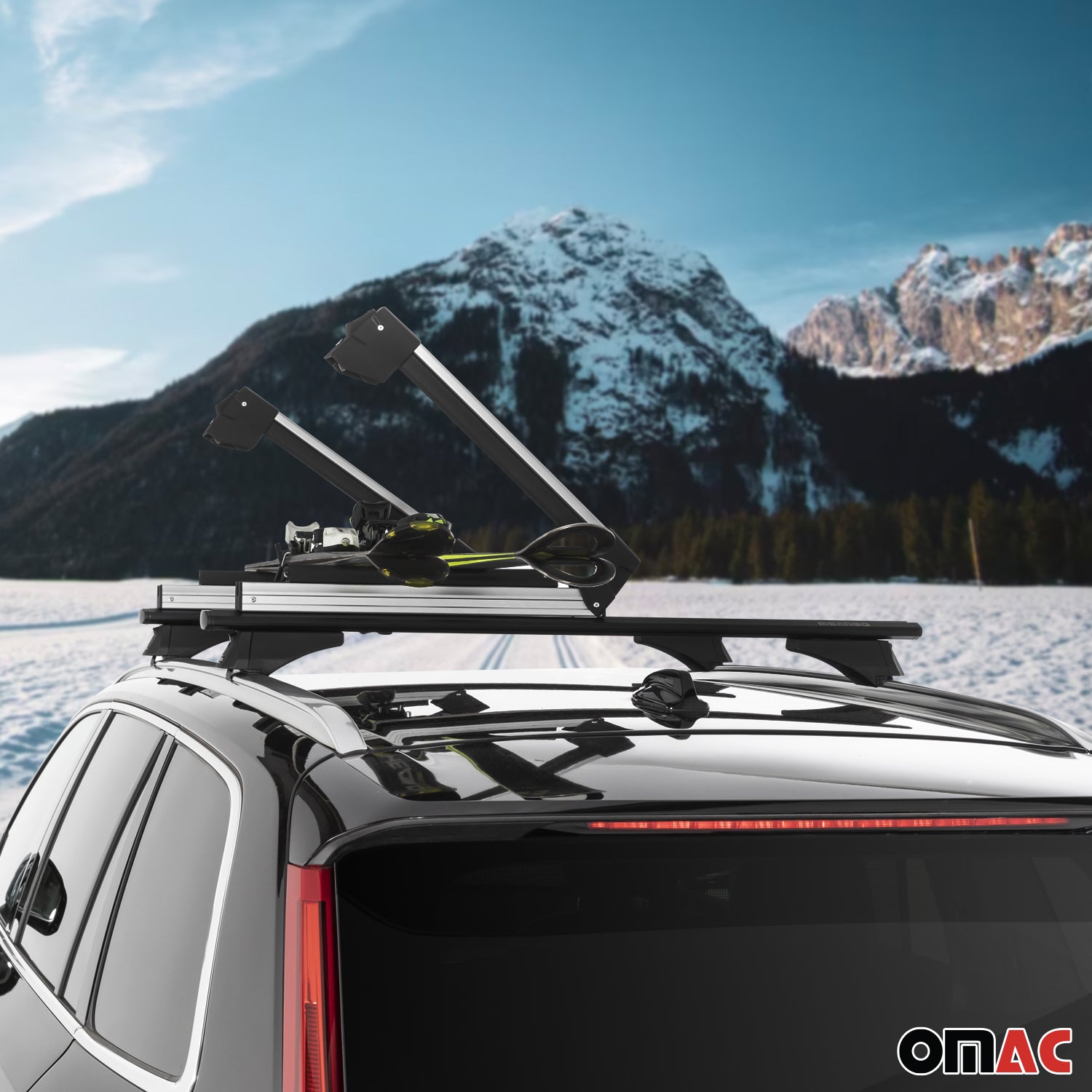 Menabo Skiträger Snowboard Träger Universal Abschließbar Schwarz 2x