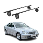 Stahl Dachträger für Mercedes C Klasse W203 2001-2007 TÜV 75 kg 2tlg Schwarz