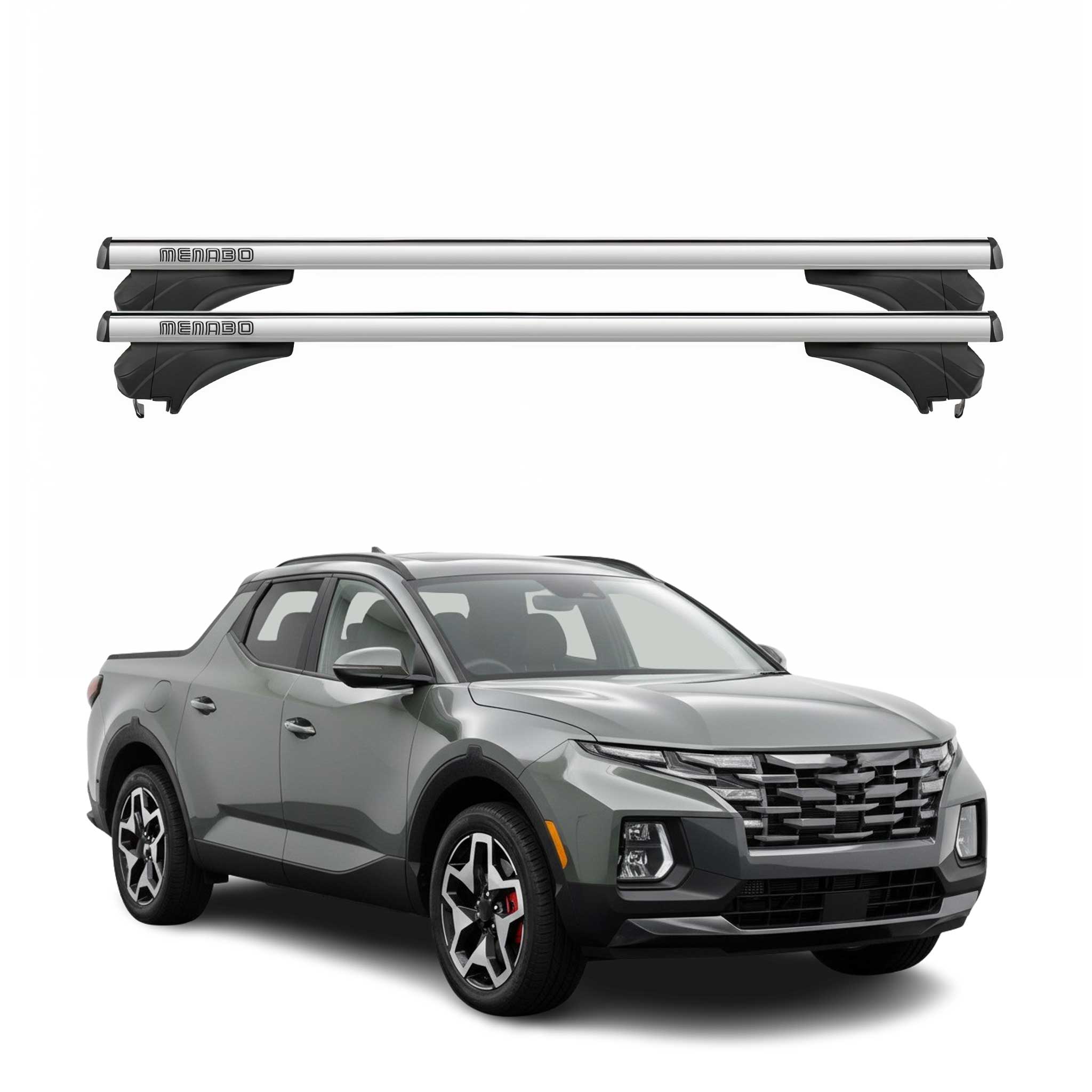 Menabo Dachträger Grundtäger für Hyundai Santa Cruz 2021-2026 Alu Silber 2 tlg