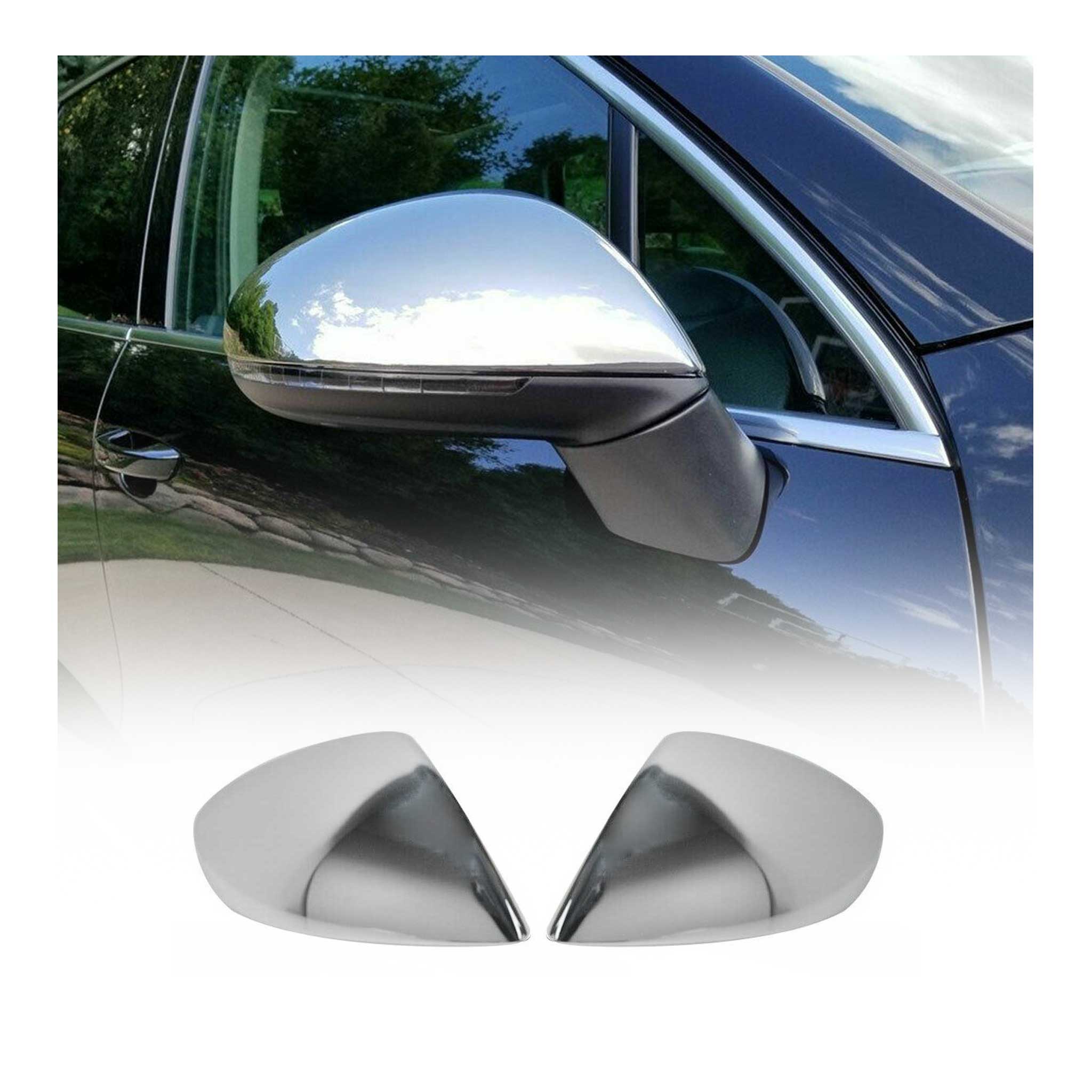 Spiegelkappen Spiegelabdeckung für VW Touareg mk2 2010-2015 Pre-FL Edelstahl 2x