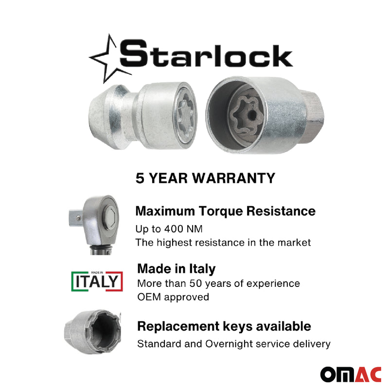 Radschloss Radschrauben Satz für VW Amarok ab 2023 Felgenschloss Silber M12X1.5