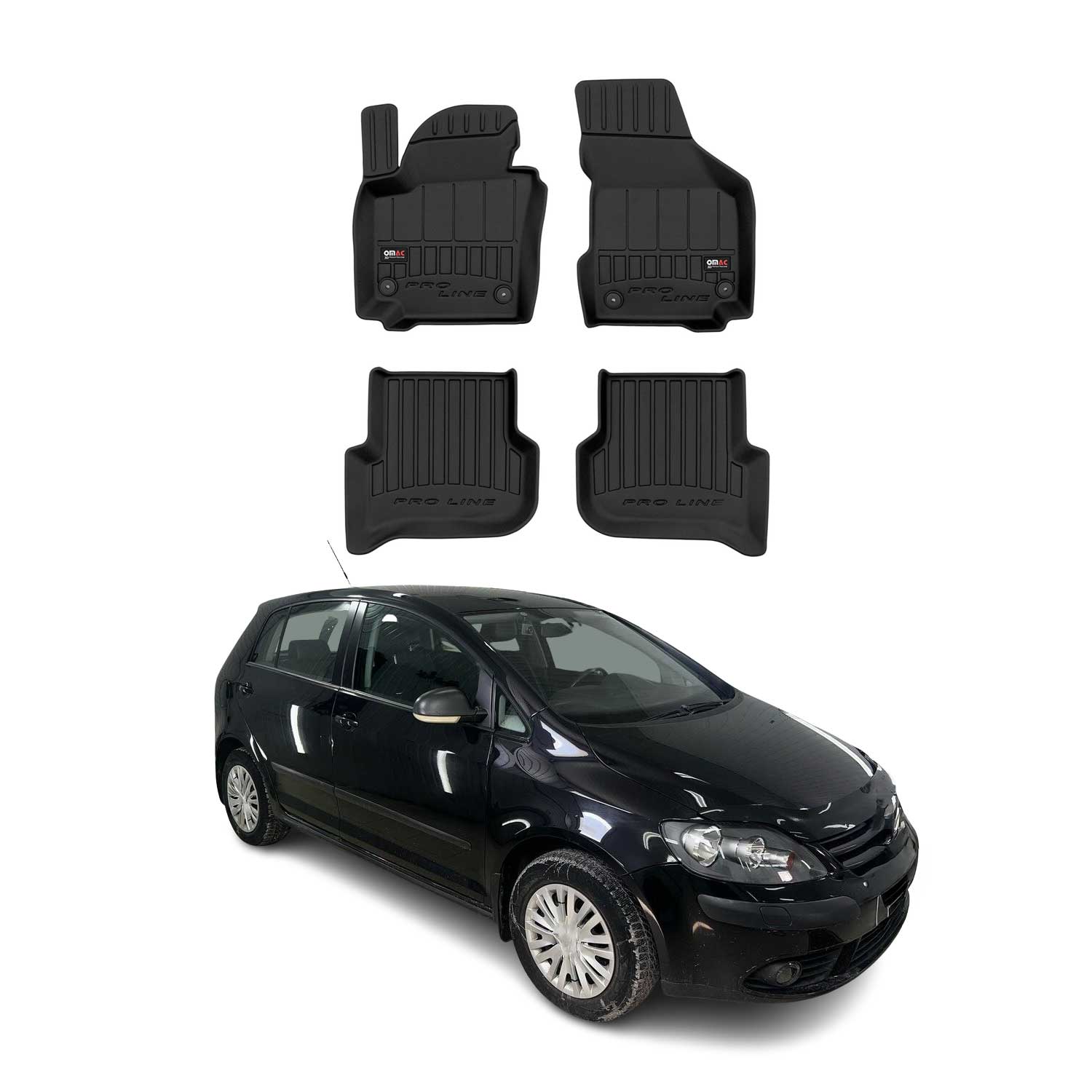 OMAC Gummi Fußmatten für VW Golf Plus 2005-2014 Premium TPE Automatten 4tlg