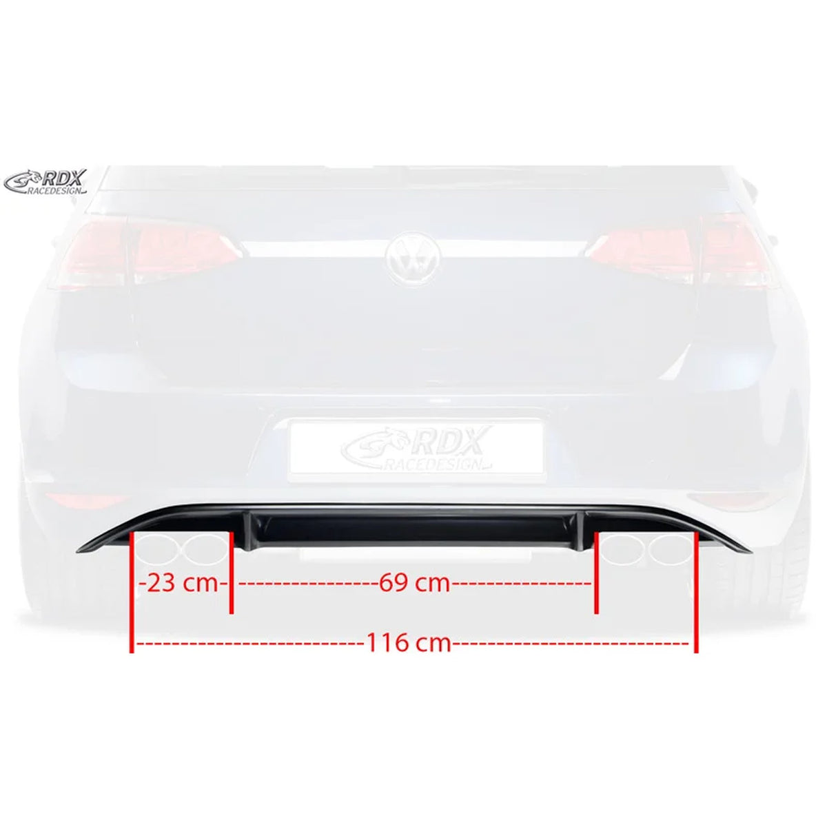 RDX Heckschürzenansatz Diffuser für VW Golf VII HB 3-5tür 2012- R-Look