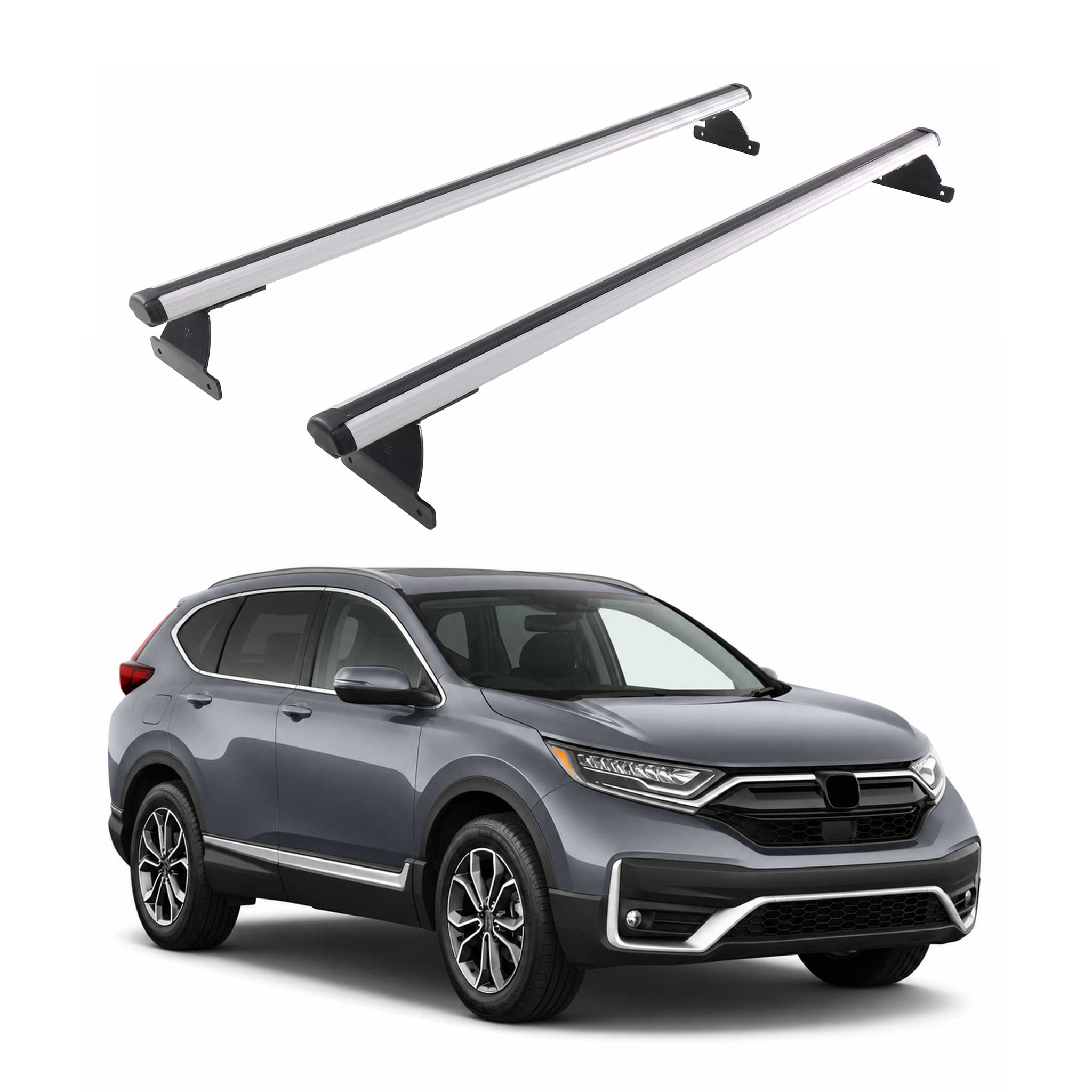 Dachträger Grundtäger für Honda CR-V V 2020-2022 Facelift Aluminium Silber 2 tlg