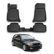 OMAC Gummimatten Fußmatten für BMW 1er E81 2004-2013 TPE Automatten Schwarz 4x