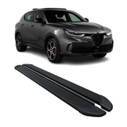 Trittbretter Seitenschweller für Alfa Romeo Tonale 2022-2026 Alu Schwarz 2 tlg