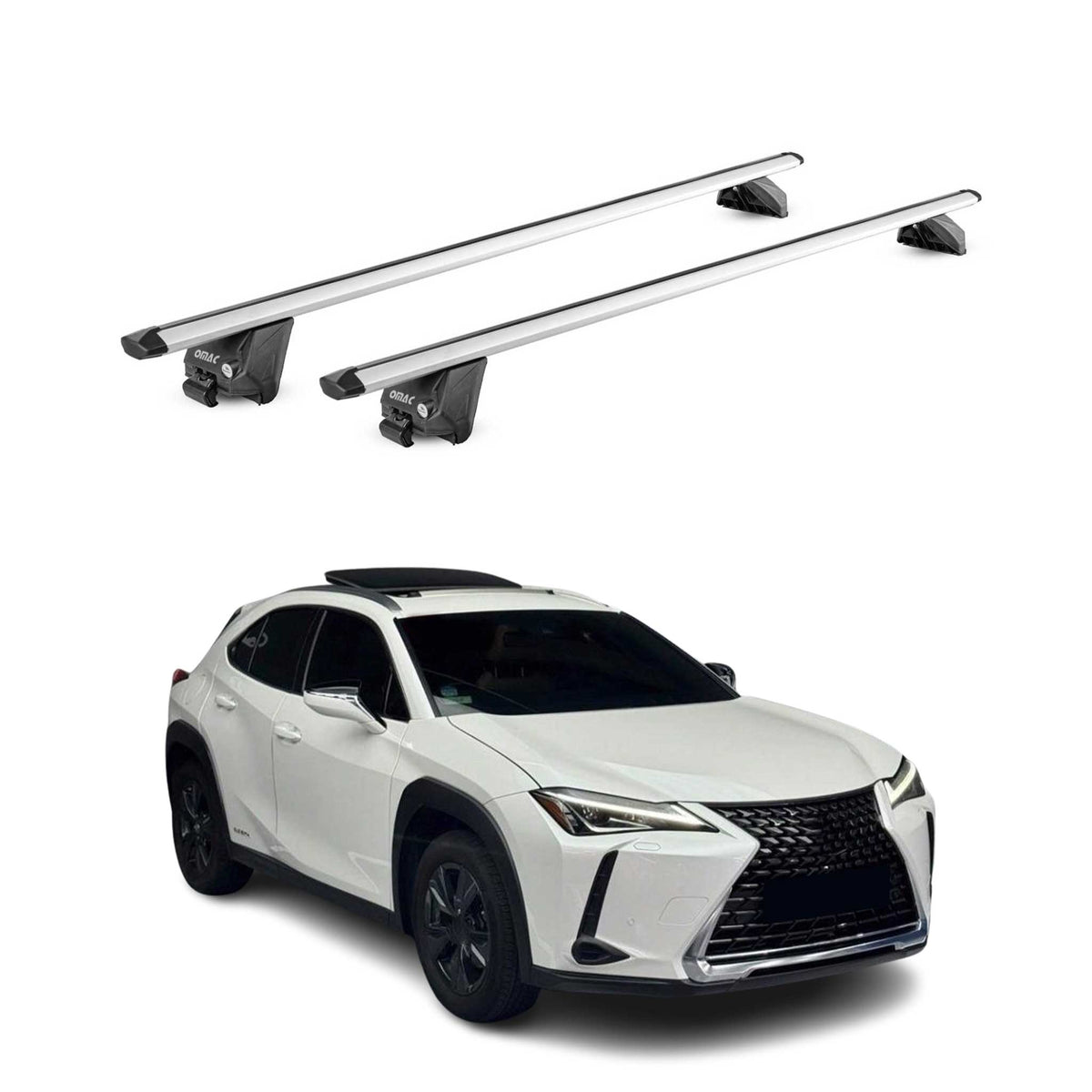 Dachträger Grundtäger für Lexus UX 2019-2026 100kg Aluminium Silber 2tlg ABE