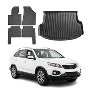 Fußmatten & Kofferraumwanne Set für Kia Sorento 2009-2015 Gummi TPE Schwarz 5x