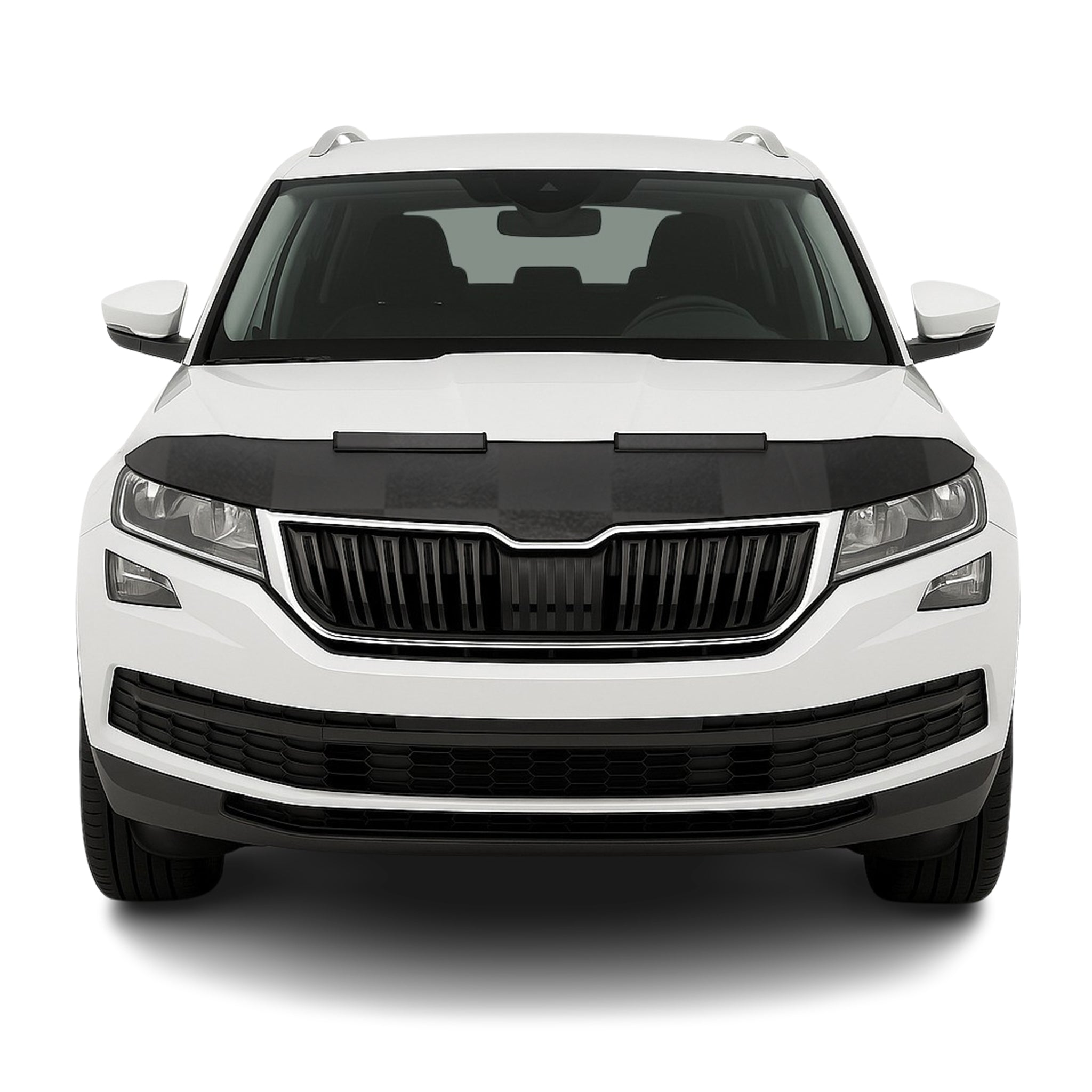 Haubenbra Steinschlagschutz Bonnet Bra für Skoda Kodiaq 2016-2026 Kariert Halb
