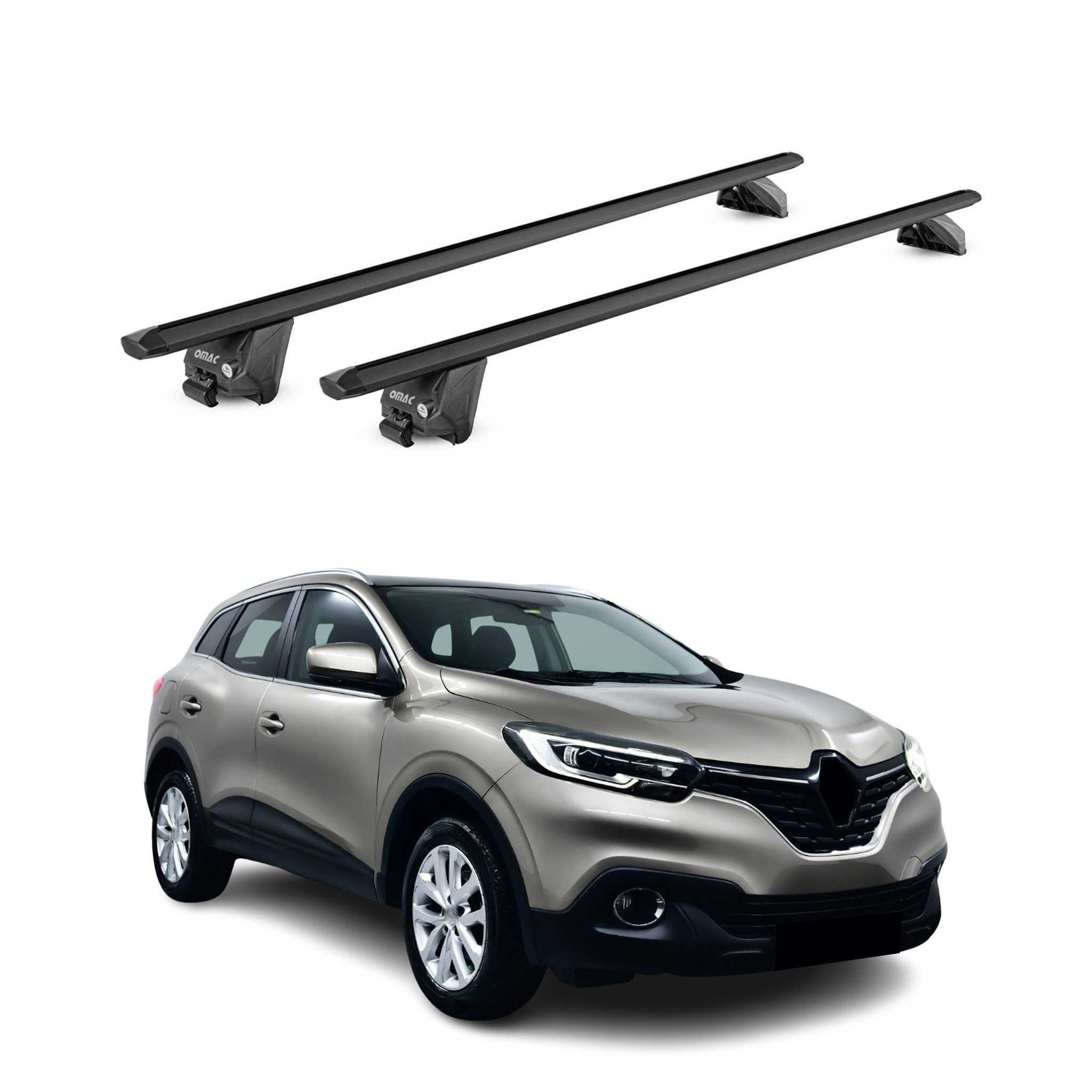 Dachträger Grundtäger für Renault Kadjar 2015-2022 100kg Alu Schwarz 2 tlg ABE