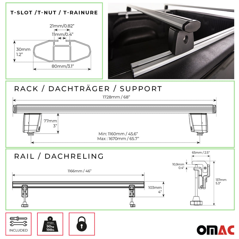 Menabo Dachträger für Isuzu D-Max Laderaumrollo-Querträger Ladeflächenträger