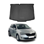 Kofferraummatte Kofferraumwanne für Skoda Fabia 2014-2021 Gummi TPE Schwarz