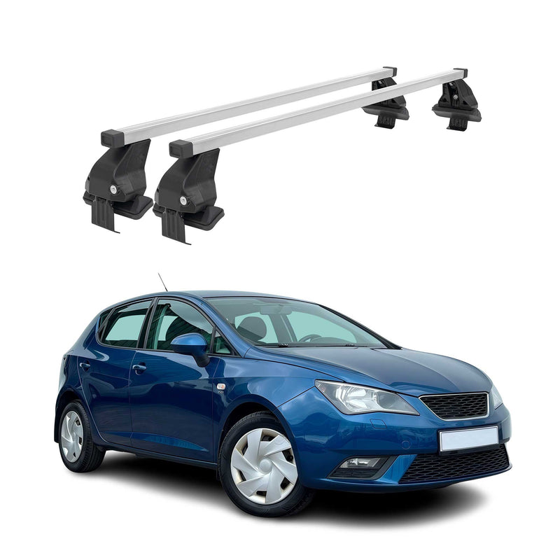 Menabo Dachträger Grundtäger für Seat Ibiza mk4 2008-2017 50kg Stahl Silber 2x