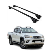 Dachträger Grundtäger für Toyota Hilux 2005-2015 75kg Metall Schwarz 2 tlg