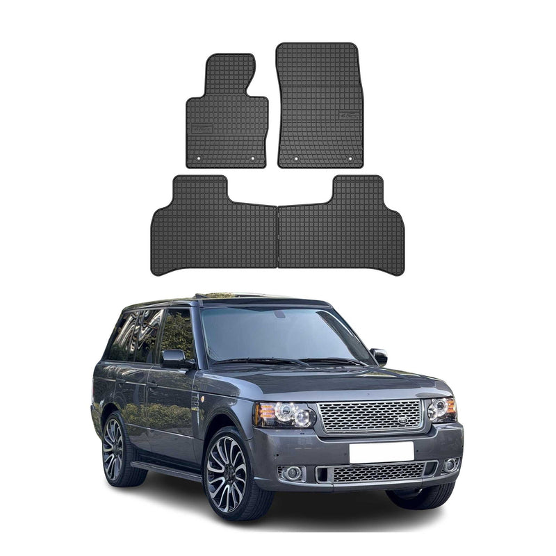 OMAC Gummi Fußmatten für Land Rover Range Rover L322 2002-2012 Schwarz 4x