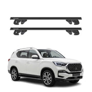 Dachträger Grundtäger für KGM Rexton Sport XL 2024-2026 Alu 90kg TÜV Schwarz 2x