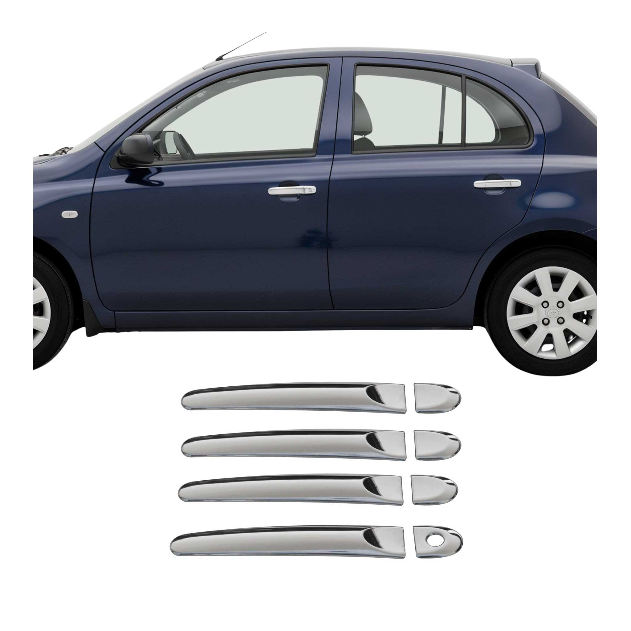 Chrom Türgriff Blende für Nissan Micra 2010-2017 4-Tür Edelstahl 8tlg