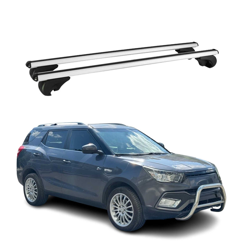 Dachträger Grundtäger für SsangYong XLV 2016-2019 75kg Alu Silber 2 tlg
