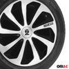 Radkappen Radzierblenden Sparco Sicilia 16" Zoll Auto Silber Carbon Schwarz 4x