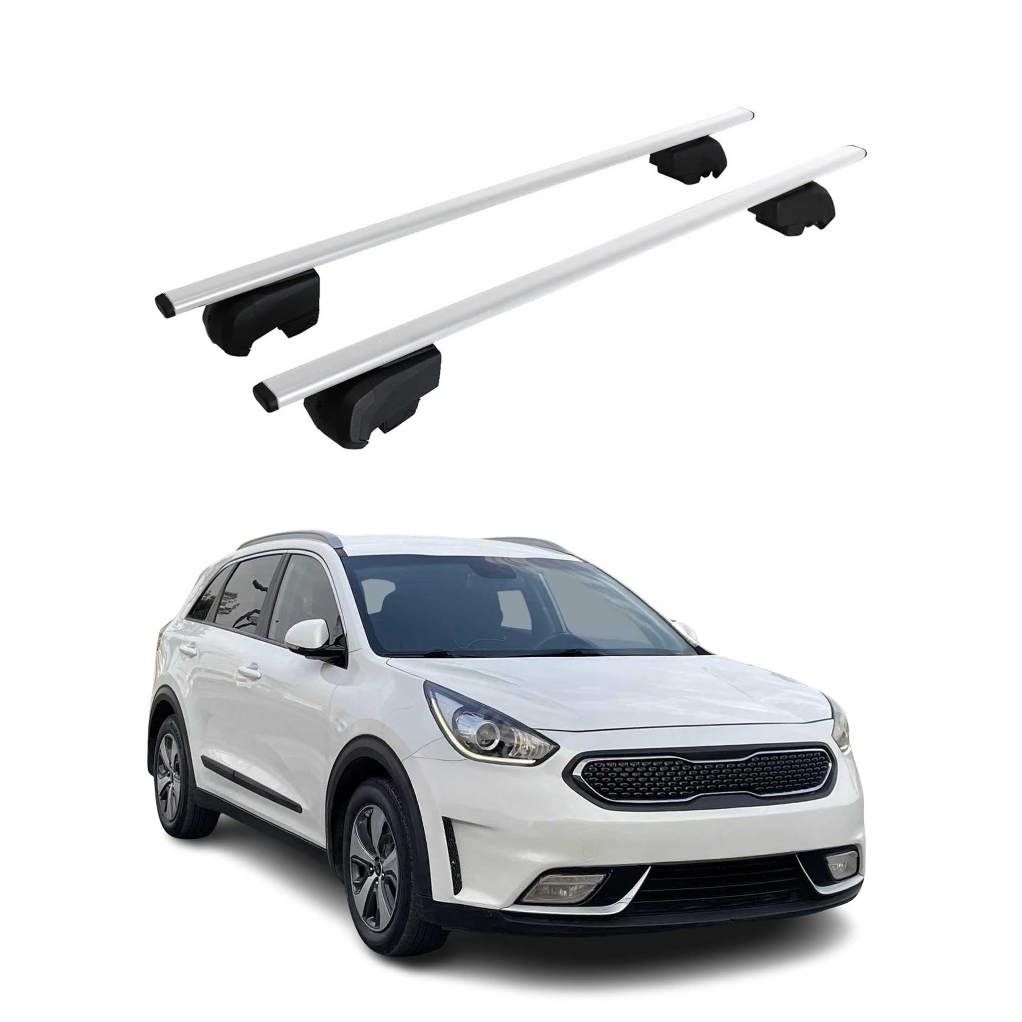 Dachträger Gepäckträger für Kia Niro I 2017-2022 Grundträger ABE Silber 2x