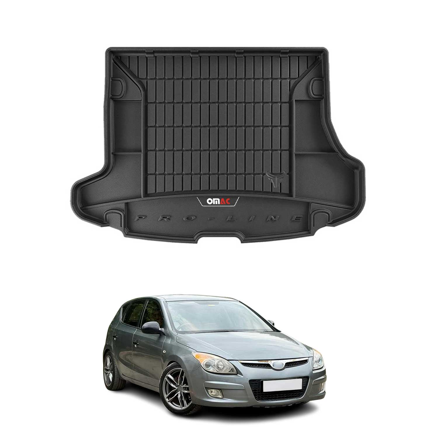 OMAC Gummi Kofferraumwanne für Hyundai i30 2008-2012 TPE Laderaumwanne Schwarz