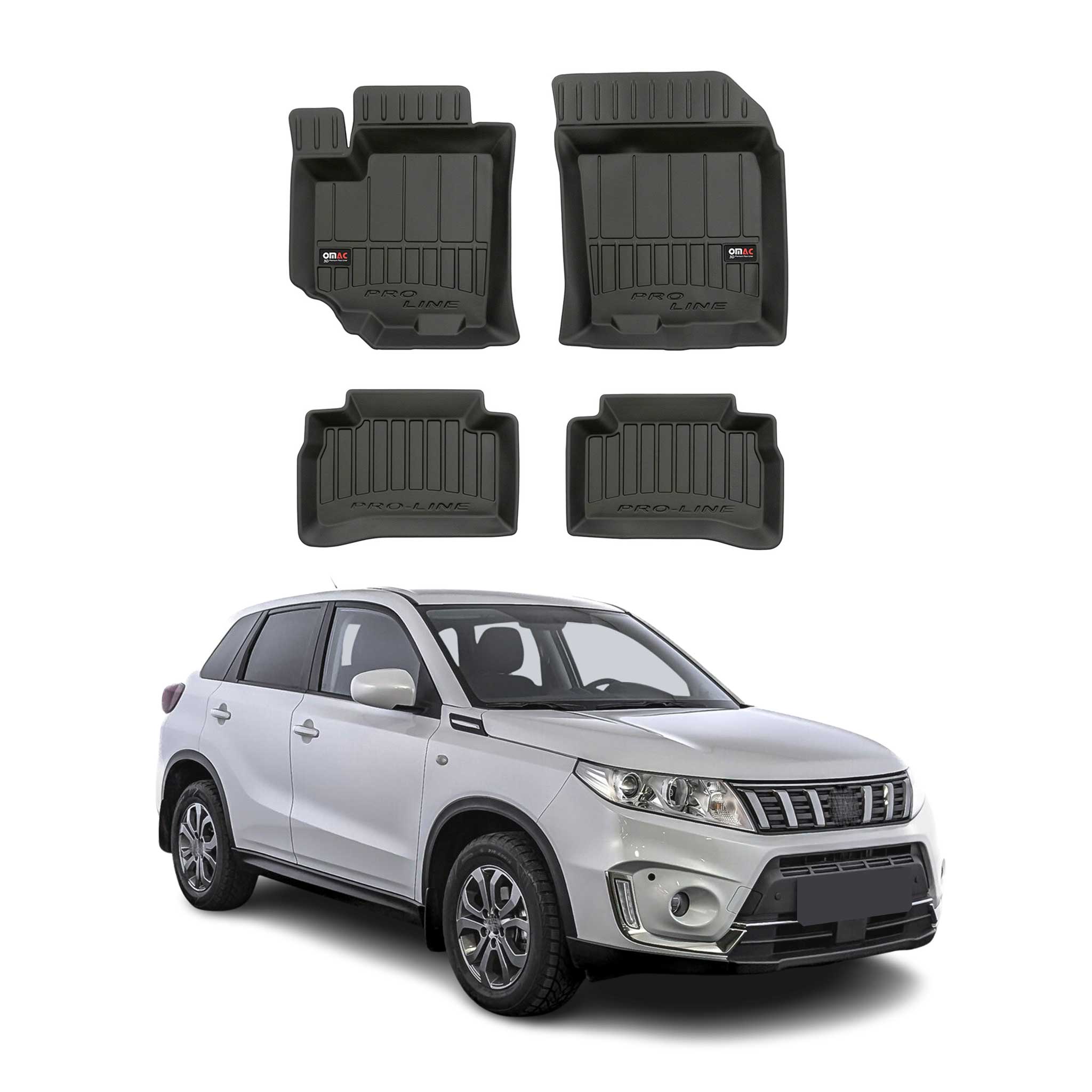OMAC Gummi Fußmatten für Suzuki Vitara 2015-2024 Premium TPE Automatten 4tlg