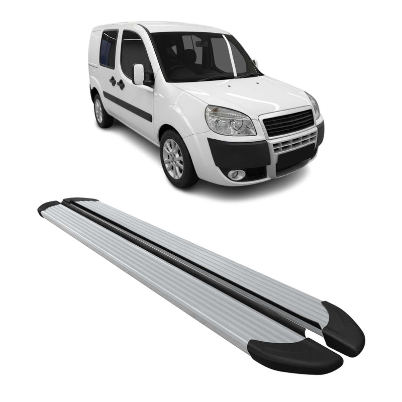 Seitenschweller Trittbretter Schweller für Fiat Doblo L1 2000-2010 Alu Silber