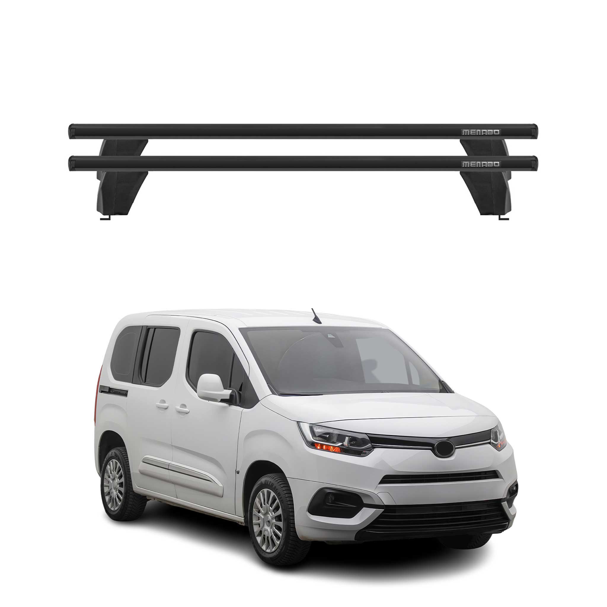 Menabo Dachträger Grundtäger für Toyota Proace City 2019-2026 75kg Alu Schwarz